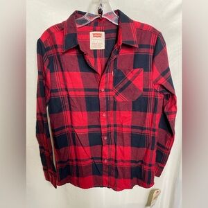 New Levi’s Red & Black Flannel Button Down Shirt